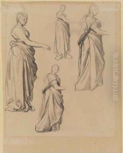 Four Studies Of A Draped Female Figure