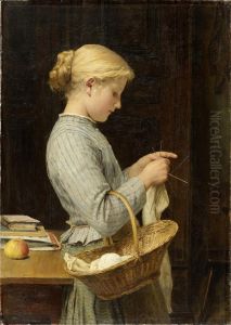 Strickendes Madchen
