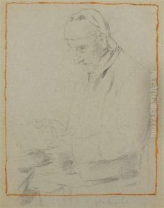 "hochuli, Le Lecteur" (recto); Trinkender Bauer (verso)