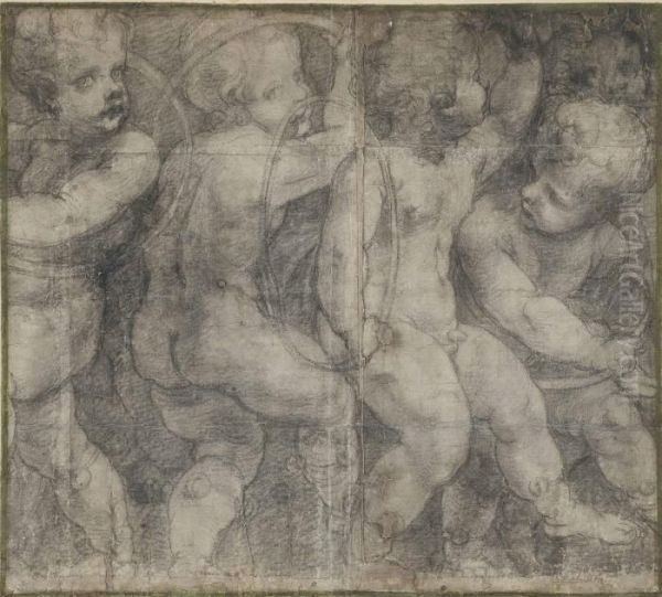 Putti Dancing With Hoops - view 1