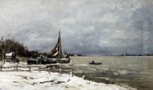 Winters Rivierlandschap Winters Rivierlandschap