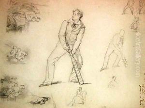 Sketch of a a cricketer by George Frederick Watts