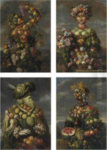 Four Anthropomorphic Figures: An Allegory Of The Four Seasons by Giuseppe Arcimboldo