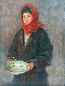 Mloda Huculka Z Misa by Teodor Axentowicz