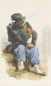 Sitzender Schweizer Soldat