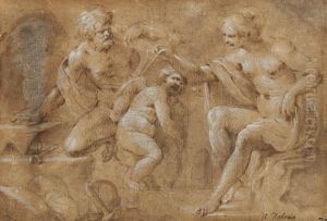 Venus In The Forge Of Vulcan by Sisto Badalocchio