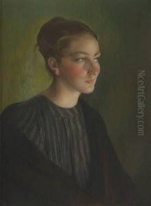 Portrait De Jeune Fille by Firmin Baes