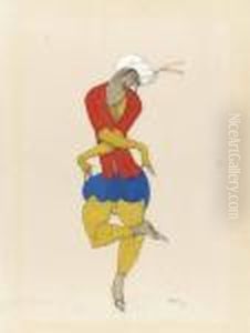 Costume Design For L'adoration: Maria Kuznetsova by Leon Samoilovitch Bakst