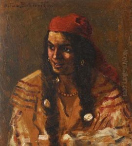 Tigancusa Cu Batic Rosu by Octav Bancila