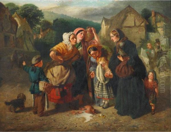 Village Women Comforting The Child Who Broke The Milk Jug - view 1