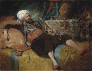A Reclining Turk Smoking A Hookah