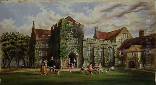 Elizabethan Children Playing Football - view 1