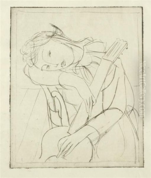 Woman With Guitar - view 1