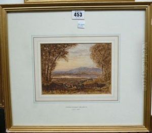 Travellers And Horses In An Extensive Landscape
