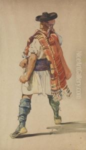 Portrait D'espagnol En Pied by Felix Joseph Barrias