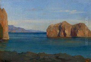 Capri : Les Faraglioni by Felix Joseph Barrias