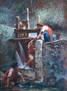 La Peche Pres Du Barrage by Felix Joseph Barrias