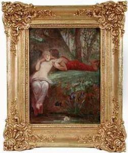 "paysage A La Riviere Animee D'une Scene Mythologique". "paysage A La Riviere Animee D'une Scene Mythologique".