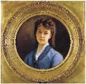 Jeune Femme En Bleu by Felix Joseph Barrias