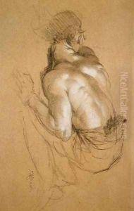 Crouching Man, study for The Triumph of Wellington by James Ward