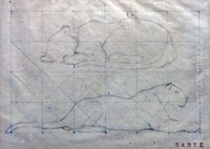 Etude De Panthere by Antoine-louis Barye