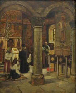 Interior De Biserica by Ludovic Bassarab