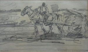 Horse And Cart With Rider