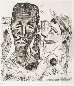 "der Neger", Number 6 From The Portfolio "jahrmarkt " by Max Beckmann