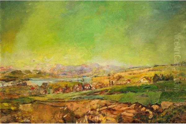 Grosse Landschaft Mit Blick Auf Einen See - view 1