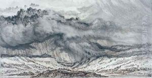 Snowdon, An Approaching Storm, 1853 by James Ward