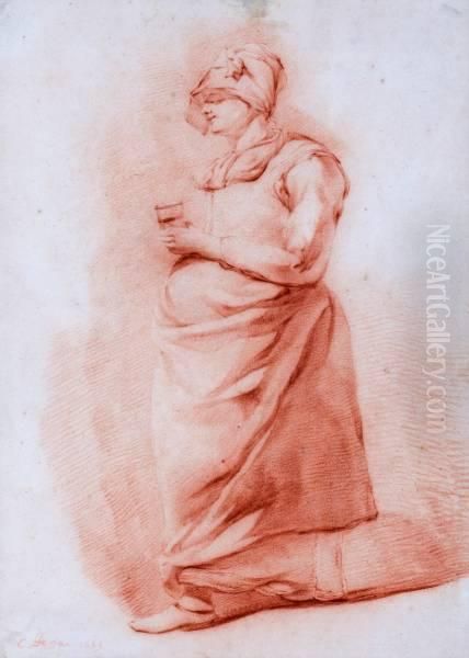 Staande Vrouw Met Beker In De Hand - view 1