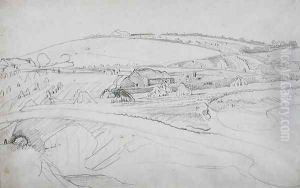 Landscape with Farm and Cornstocks