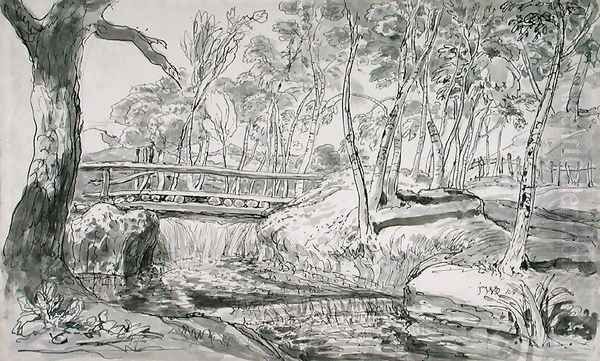 River Landscape with Waterfall - view 1