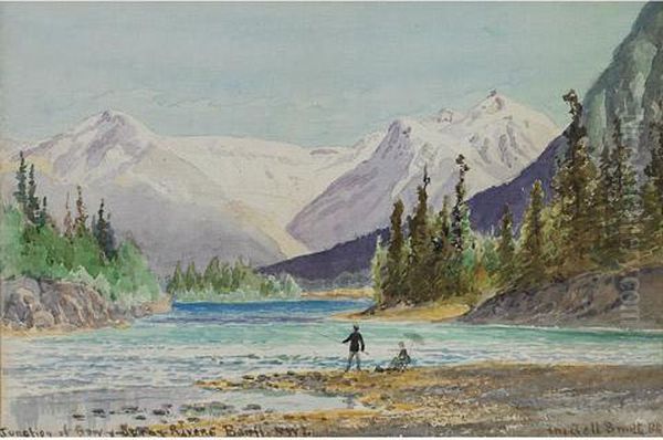 On The Bow River, Banff, N.w.t.; Junction Of Bow & Spray Rivers, Banff, N.w.t. by Frederic Marlett Bell-Smith