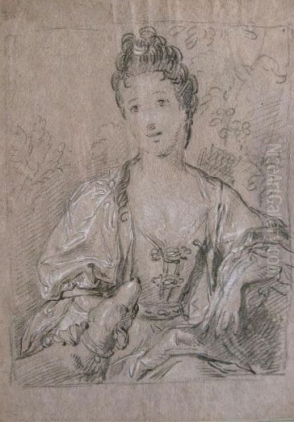 Etude Pour Le Portrait D'une Jeune Femme En Diane Chasseresse. - view 1