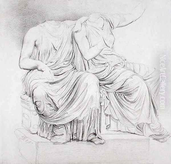 Study of Two Headless Classical Statues - view 1