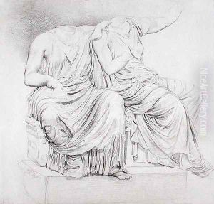 Study of Two Headless Classical Statues by James Ward