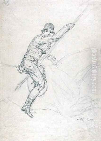 Sir Charles Blunt (b.1775) Hunting the Boar and Escaping from the Tiger: a study for one of a set of four paintings made in 1815 - view 1