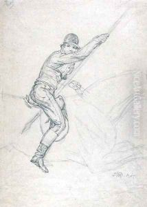 Sir Charles Blunt (b.1775) Hunting the Boar and Escaping from the Tiger: a study for one of a set of four paintings made in 1815
