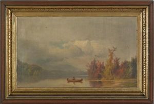 Autumn Lake Scene by George Frederick Bensell