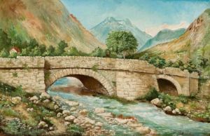 River Landscape With Bridge River Landscape With Bridge