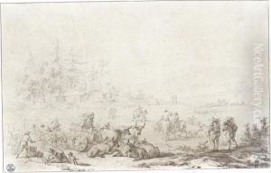 A Landscape With Peasants Gathering Grapes