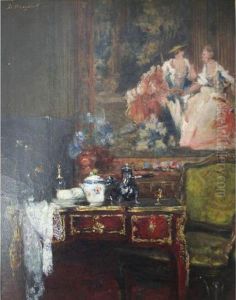 The Corner Of An Elegant Salon by Denis Pierre Bergeret