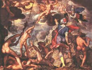 The Battle Between the Gods and the Titans 1600 by Joachim Wtewael (Uytewael)