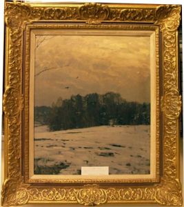 Vinterlandskap. by Alfred Bergstrom