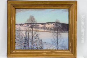 Talvimaisema - Vinterlandskap. by Alfred Bergstrom