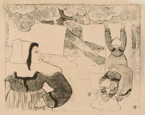 Bretonnes Etendant Le Linge by Emile Bernard
