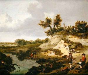 A dune landscape with figures A dune landscape with figures