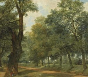 Liseuse Au Pied D'un Arbre by Jean-Victor Bertin