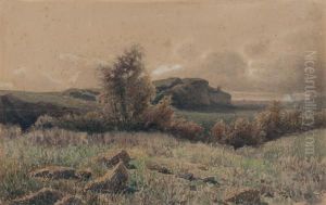 Paesaggio Della Campagna Romana by Cesare Bertolla